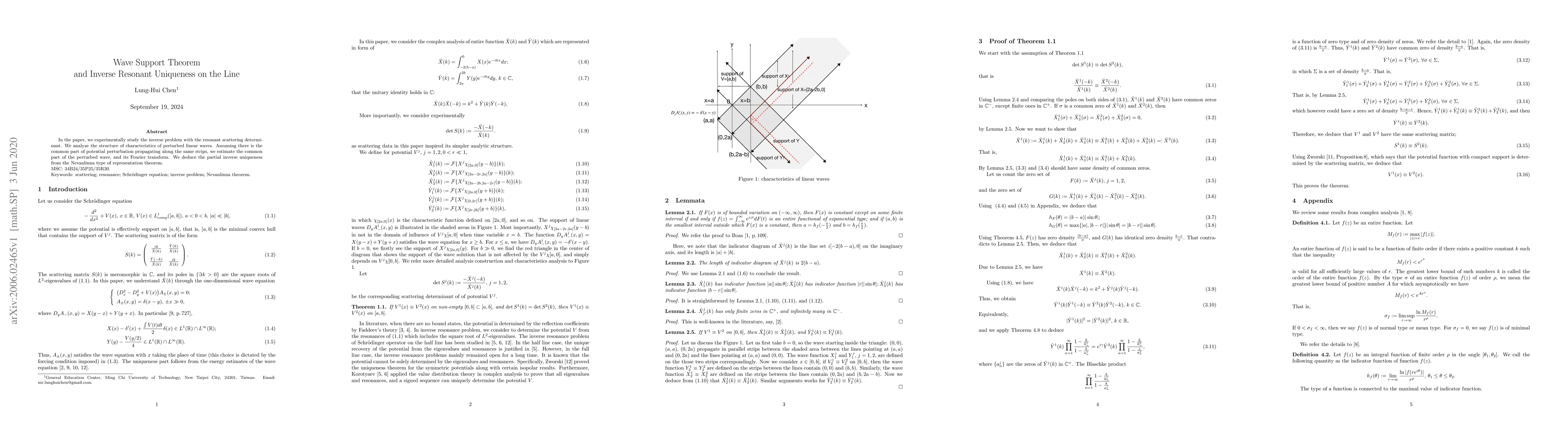 Thumbnail for Wave Support Theorem and Inverse Resonant Uniqueness on the Line