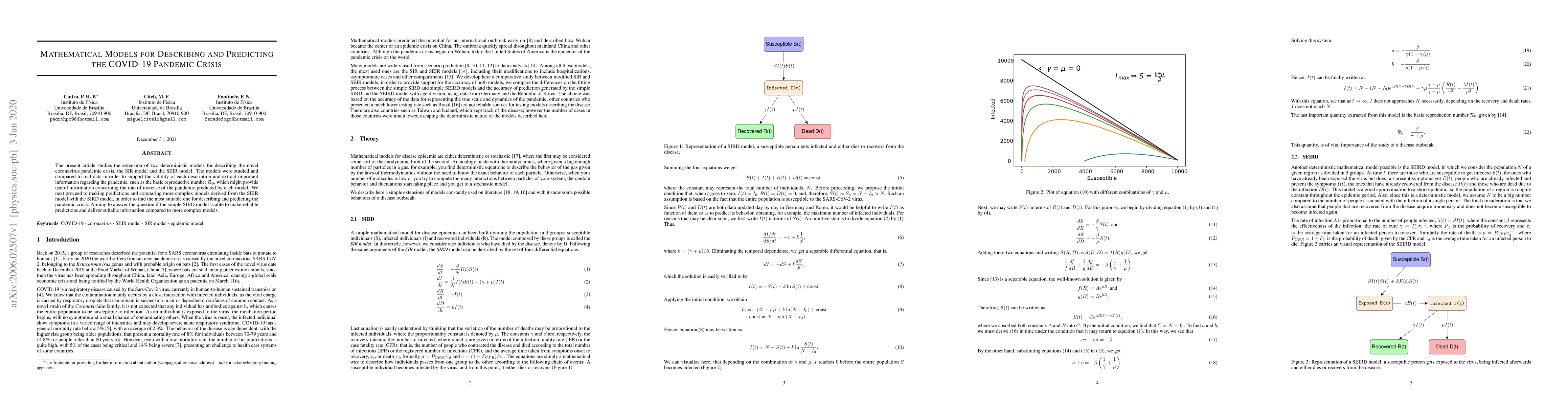 Thumbnail for Mathematical Models for Describing and Predicting the COVID-19 Pandemic
  Crisis