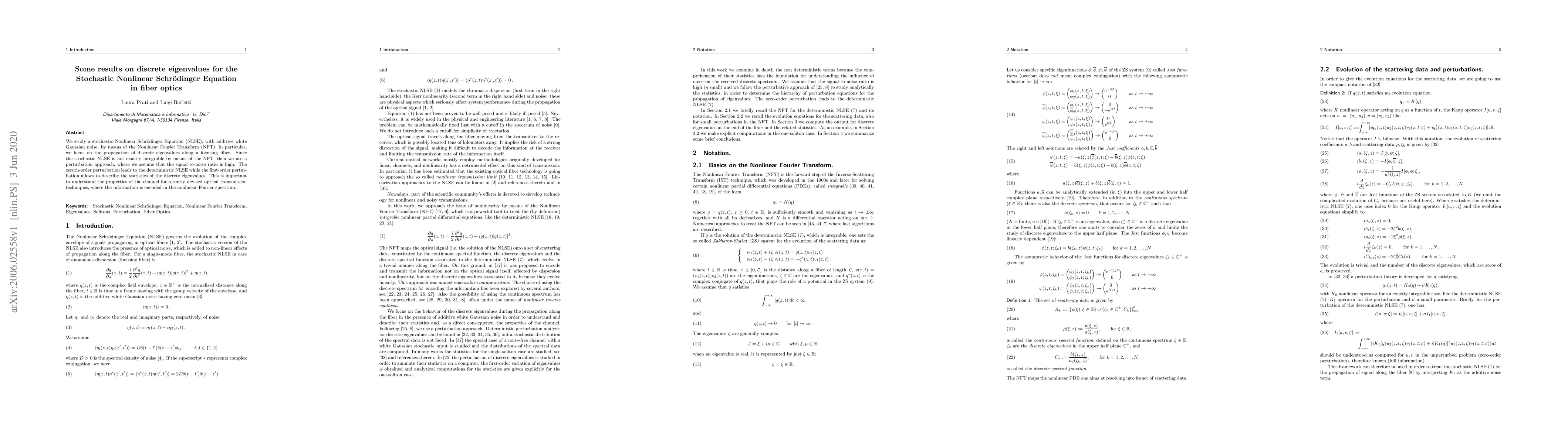 Thumbnail for Some results on discrete eigenvalues for the Stochastic Nonlinear
  Schroedinger Equation in fiber optics