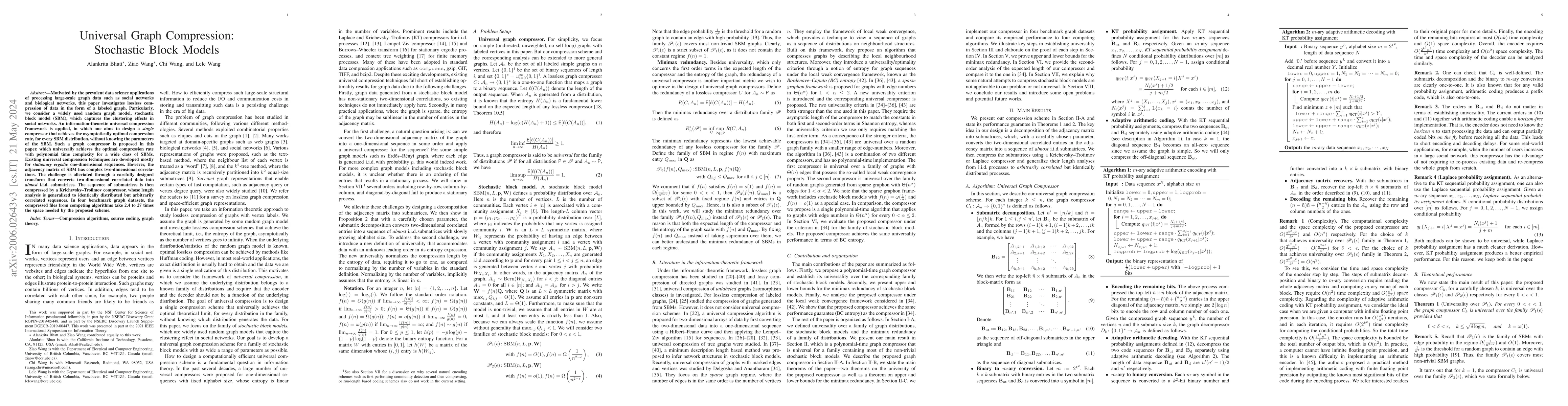 Thumbnail for Universal Graph Compression: Stochastic Block Models