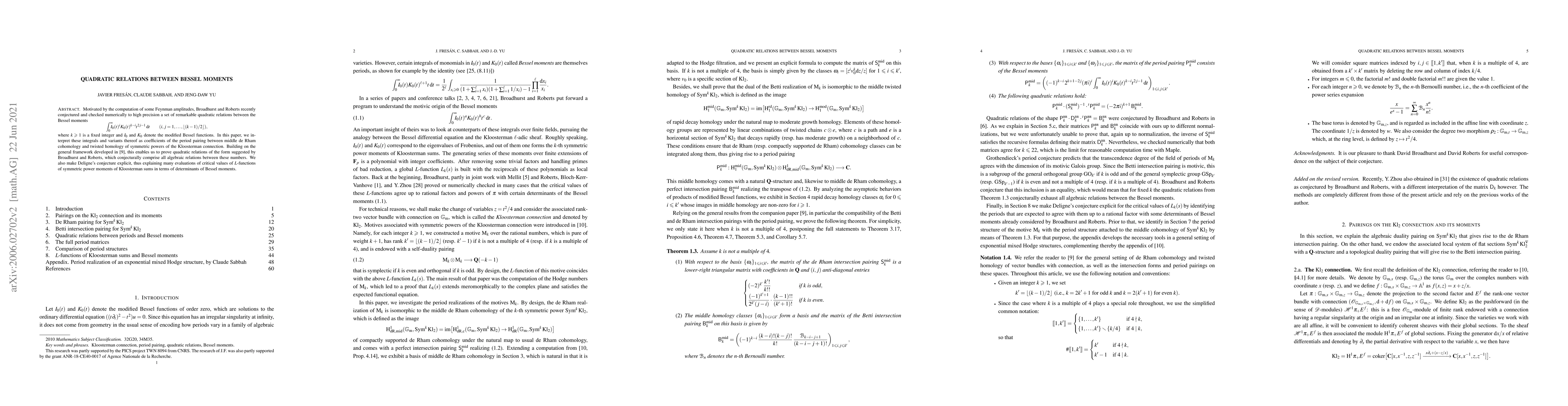 Thumbnail for Quadratic relations between Bessel moments