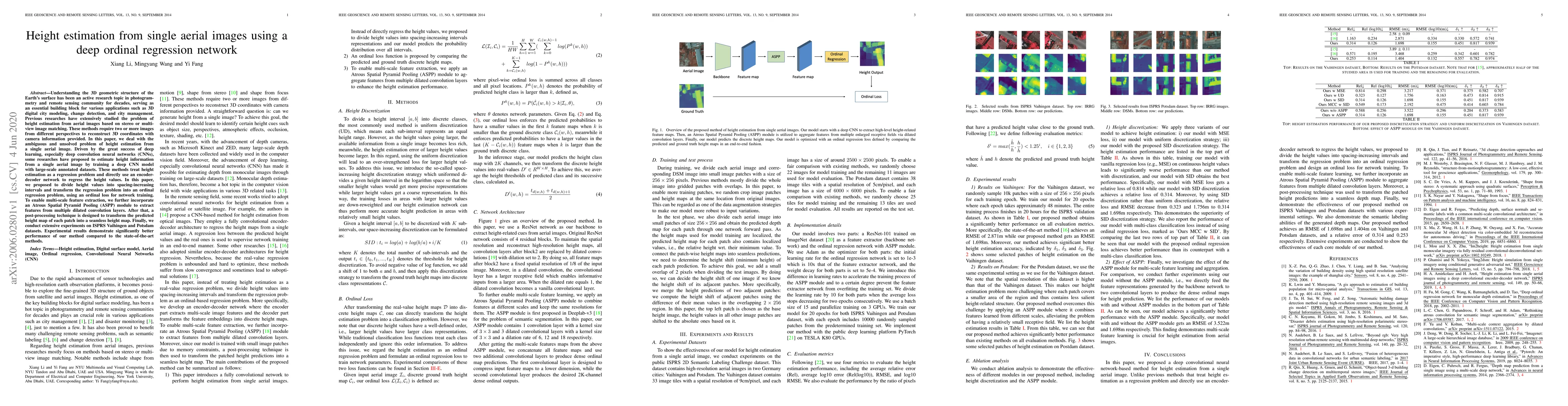 Thumbnail for Height estimation from single aerial images using a deep ordinal
  regression network
