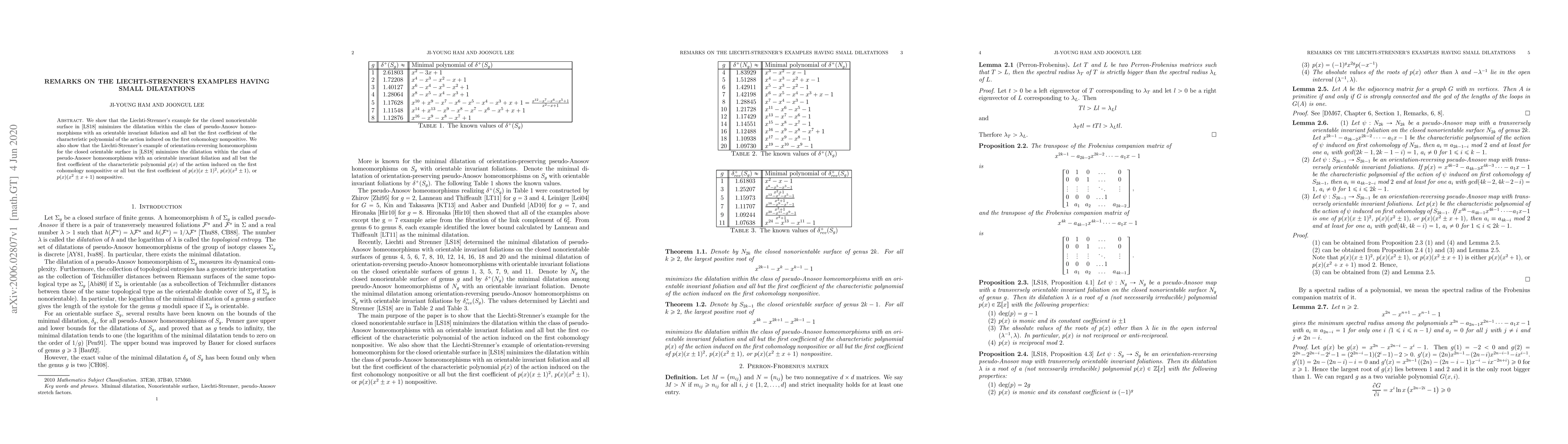 Thumbnail for Remarks on the Liechti-Strenner's examples having small dilatations