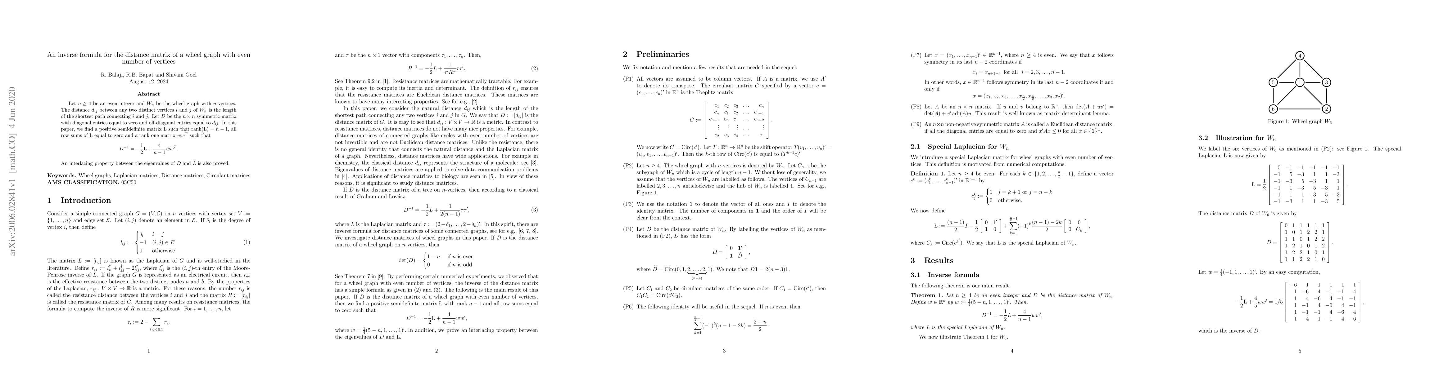 Thumbnail for An inverse formula for the distance matrix of a wheel graph with even
  number of vertices