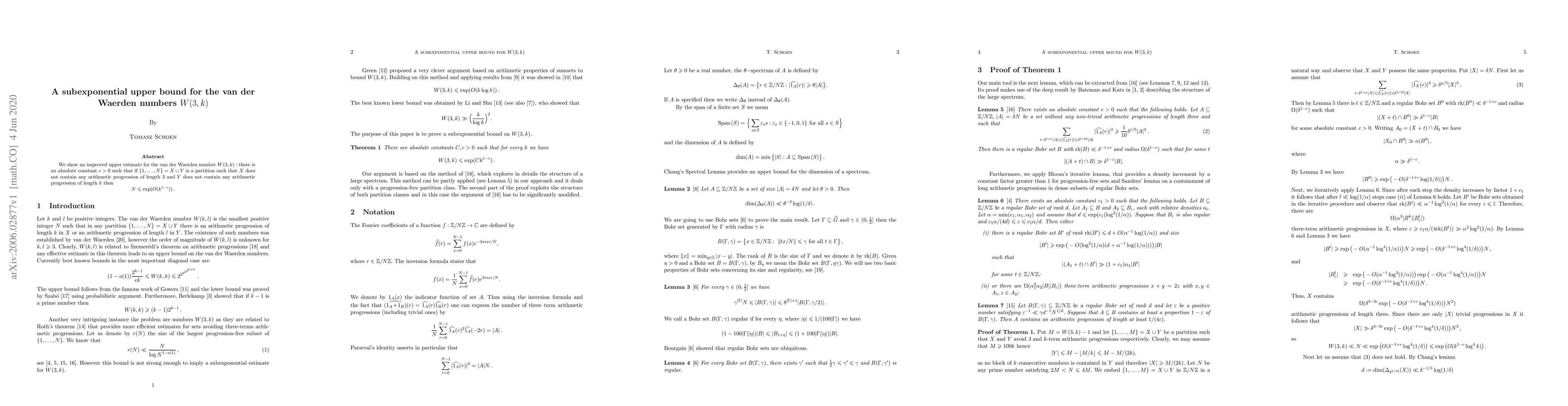 Thumbnail for A subexponential upper bound for van der Waerden numbers W(3,k)