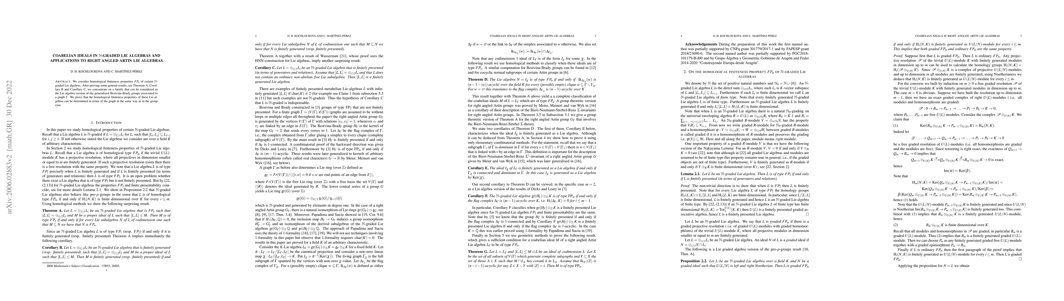 Thumbnail for Coabelian ideals in $\mathbb{N}$-graded Lie algebras and applications to
  right angled Artin Lie algebras