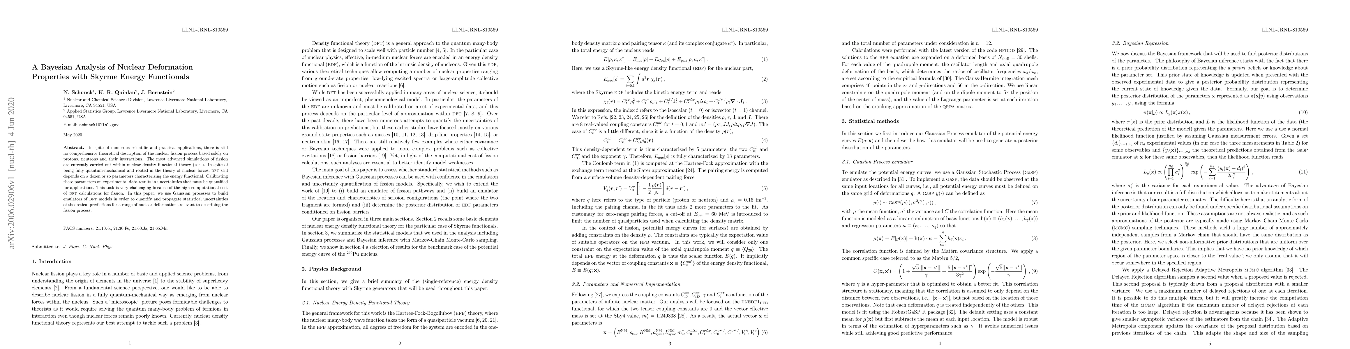 Thumbnail for A Bayesian Analysis of Nuclear Deformation Properties with Skyrme Energy
  Functionals