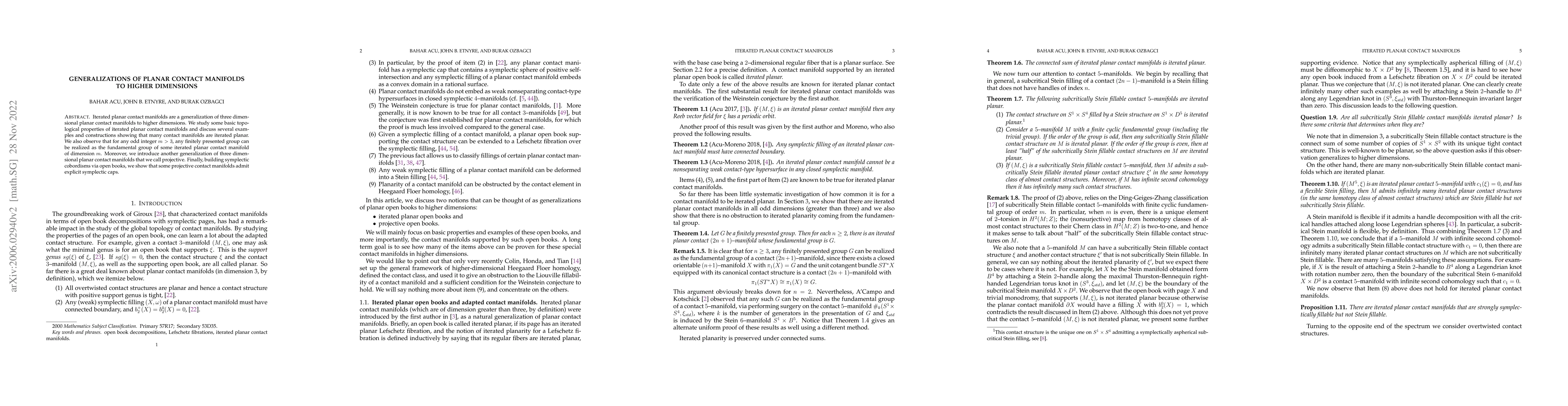 Thumbnail for Generalizations of planar contact manifolds to higher dimensions