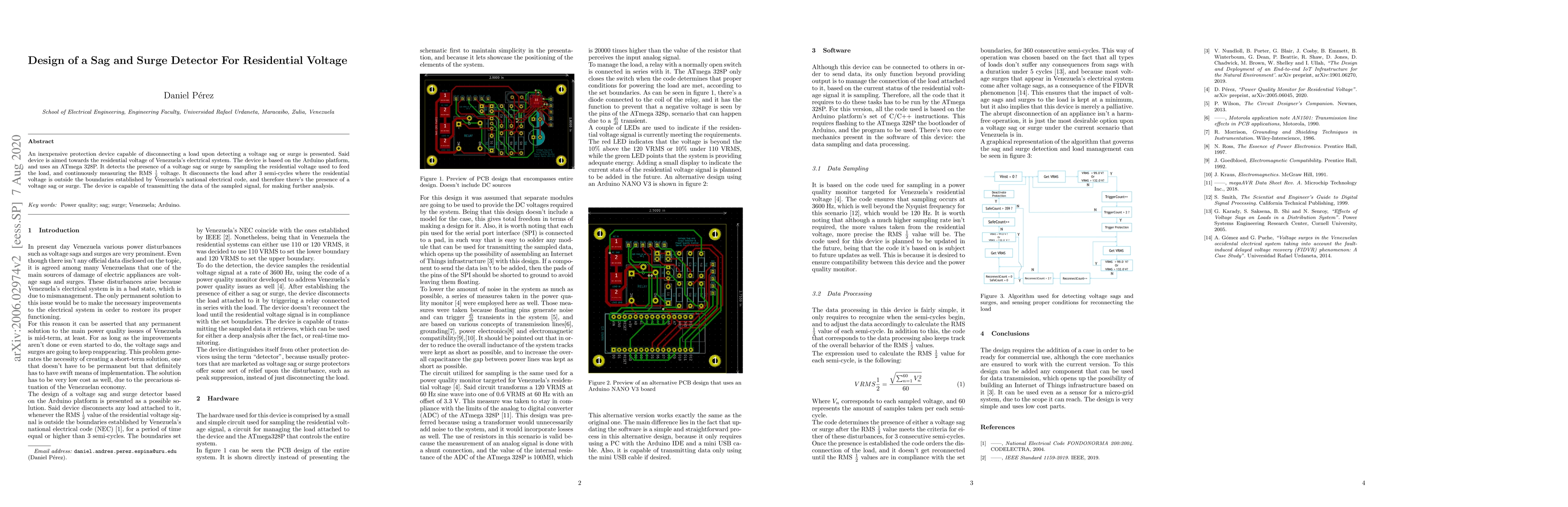 Thumbnail for Design of a Sag and Surge Detector For Residential Voltage