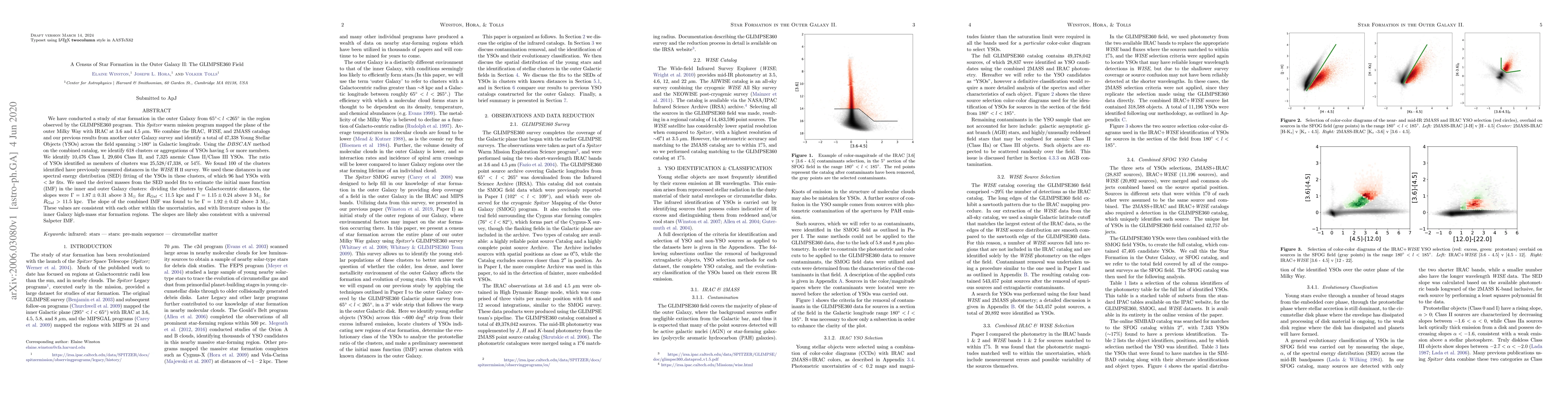 Thumbnail for A Census of Star Formation in the Outer Galaxy II: The GLIMPSE360 Field