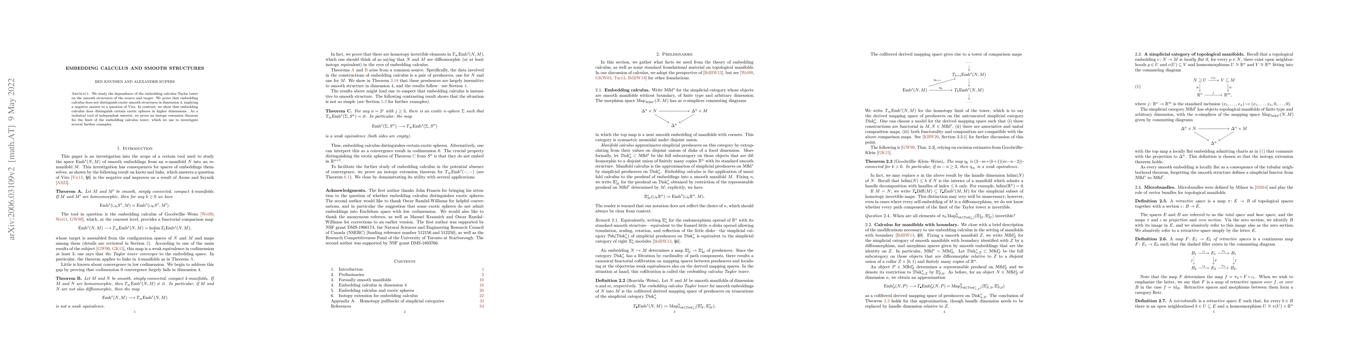 Thumbnail for Embedding calculus and smooth structures