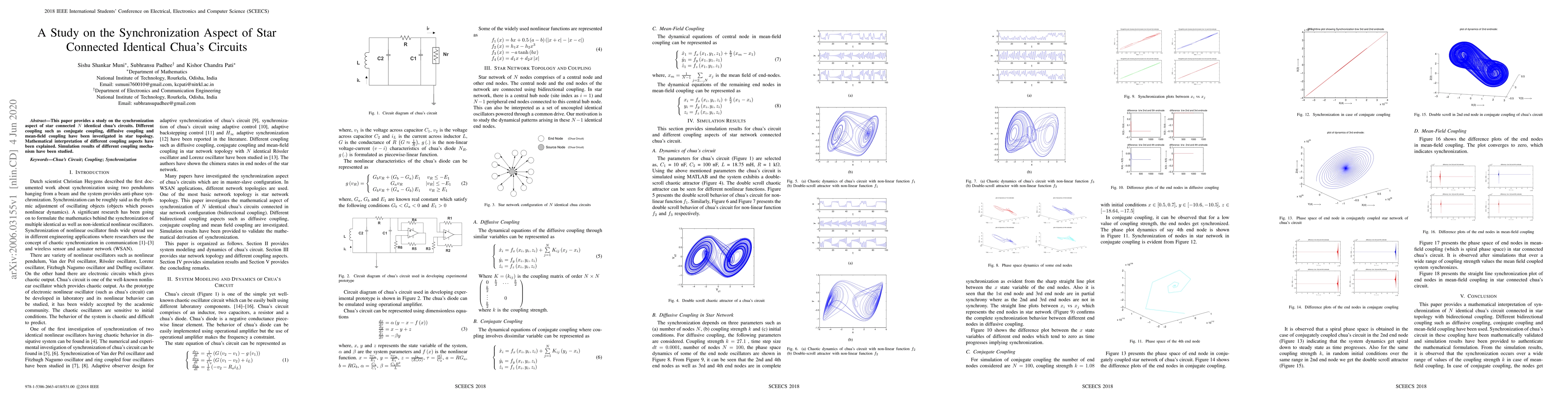 Thumbnail for A Study on the Synchronization Aspect of Star Connected Identical Chua
  Circuits