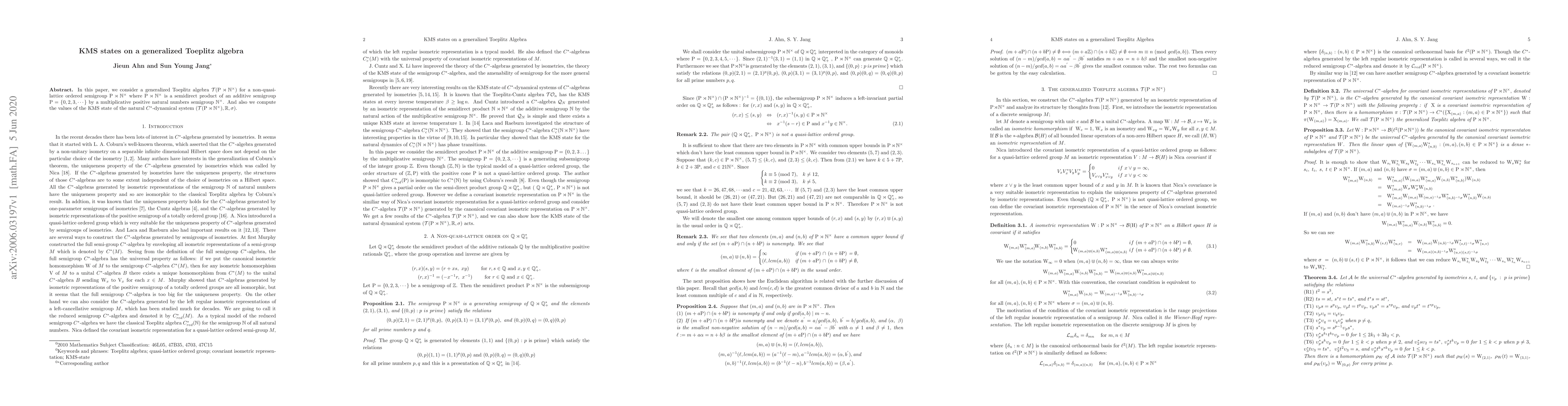 Thumbnail for KMS states of a generalized Toeplitz algebras