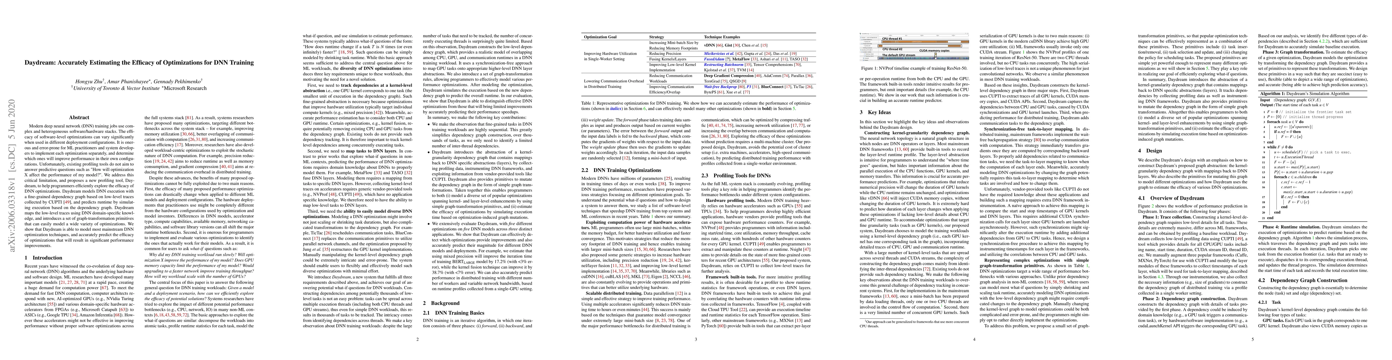 Thumbnail for Daydream: Accurately Estimating the Efficacy of Optimizations for DNN
  Training
