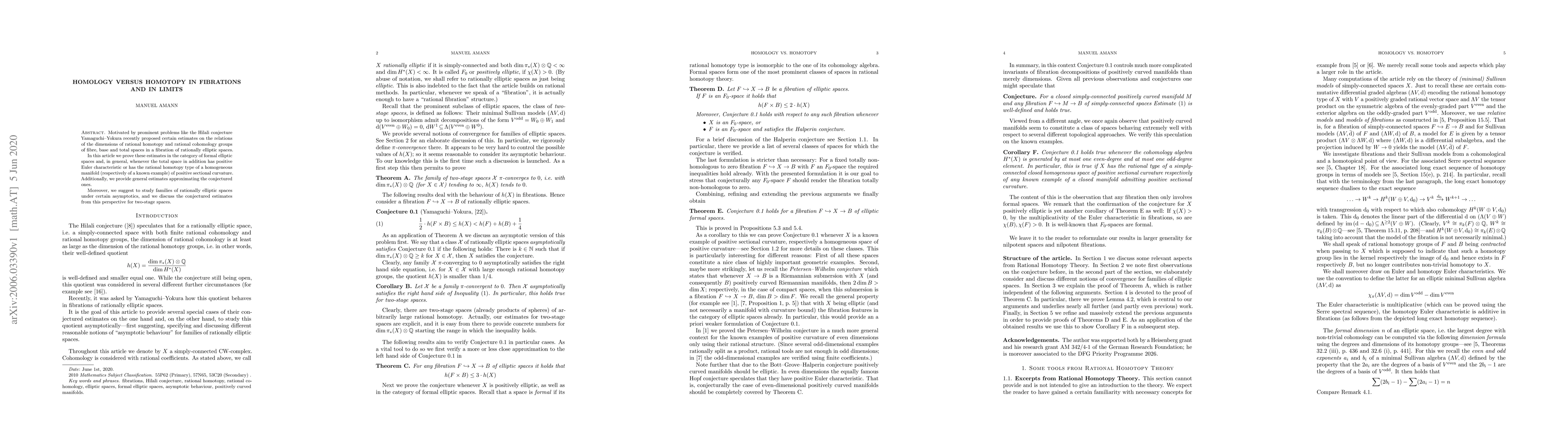 Thumbnail for Homology versus homotopy in fibrations and in limits