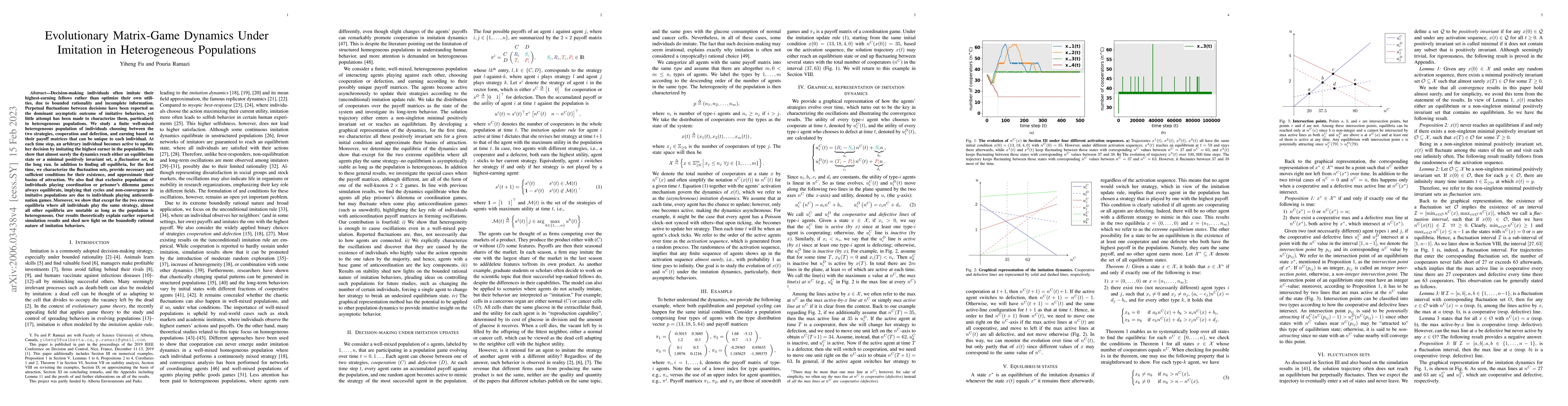 Thumbnail for Evolutionary Matrix-Game Dynamics Under Imitation in Heterogeneous
  Populations
