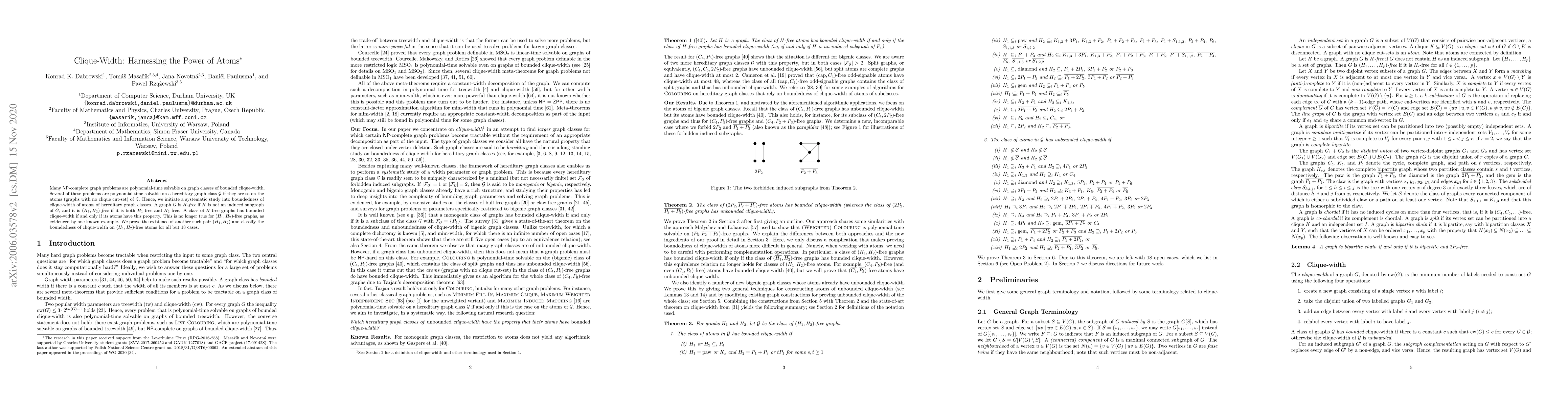 Thumbnail for Clique-Width: Harnessing the Power of Atoms