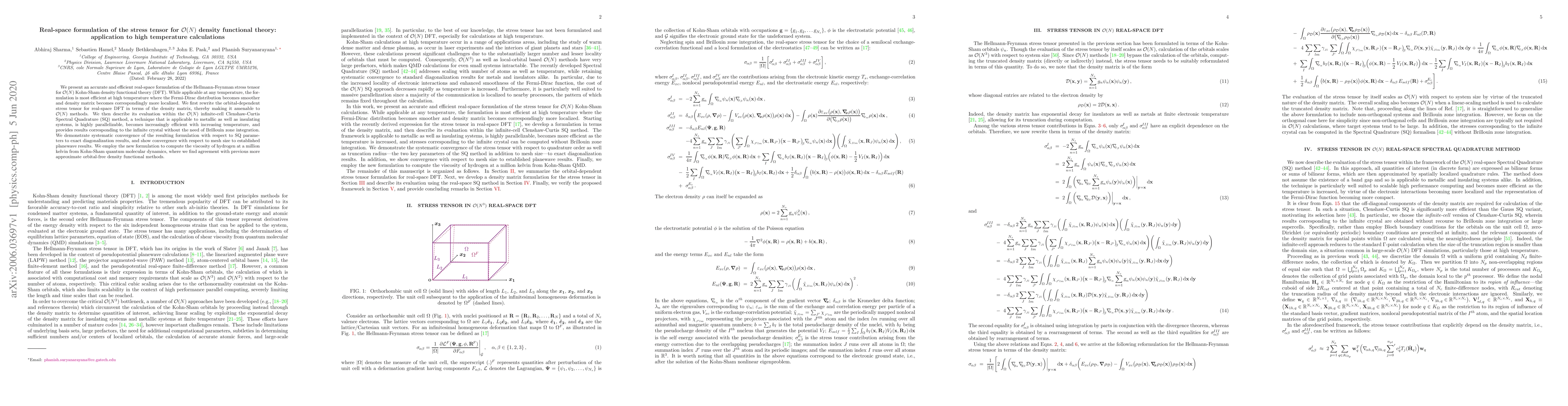 Thumbnail for Real-space formulation of the stress tensor for $\mathcal{O}(N)$ density
  functional theory: application to high temperature calculations