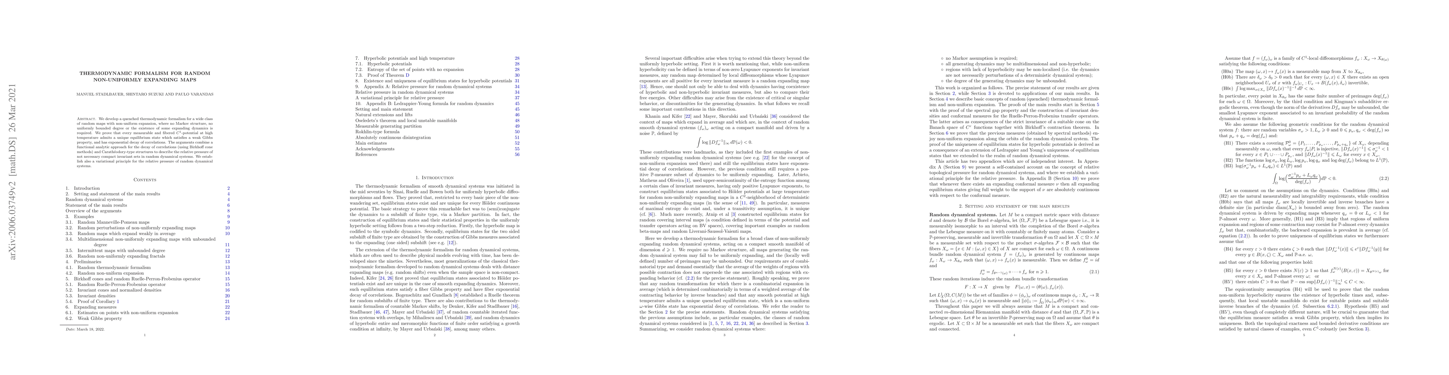Thumbnail for Thermodynamic formalism for random non-uniformly expanding maps