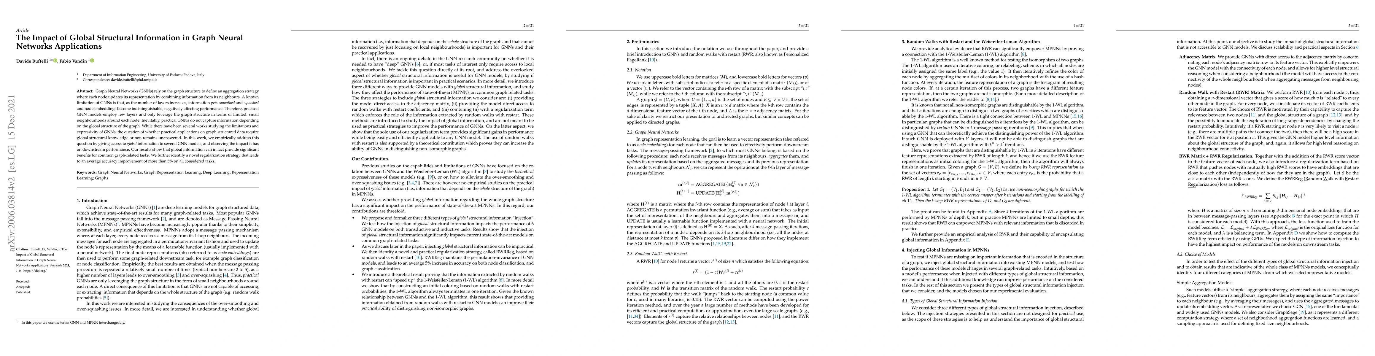 Thumbnail for The Impact of Global Structural Information in Graph Neural Networks
  Applications