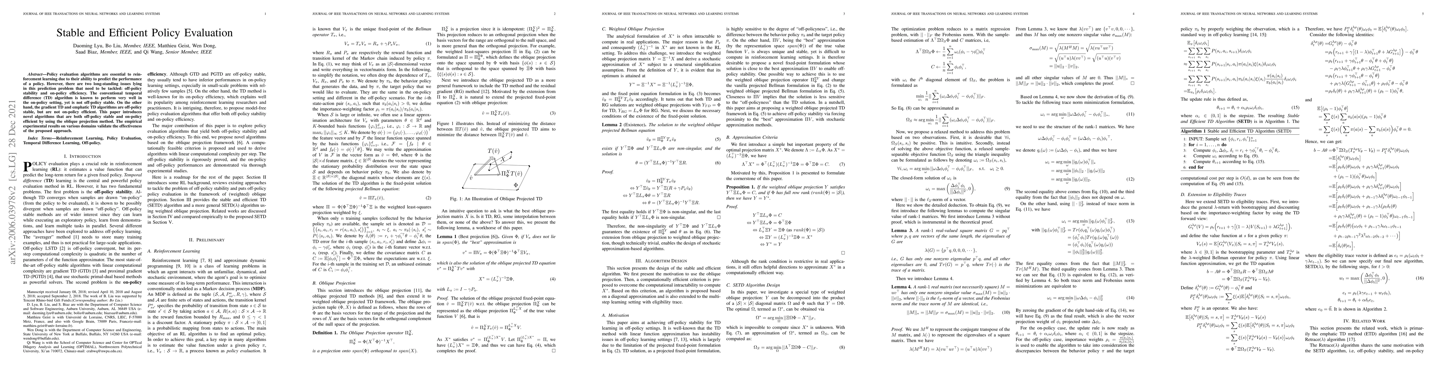 Thumbnail for Stable and Efficient Policy Evaluation