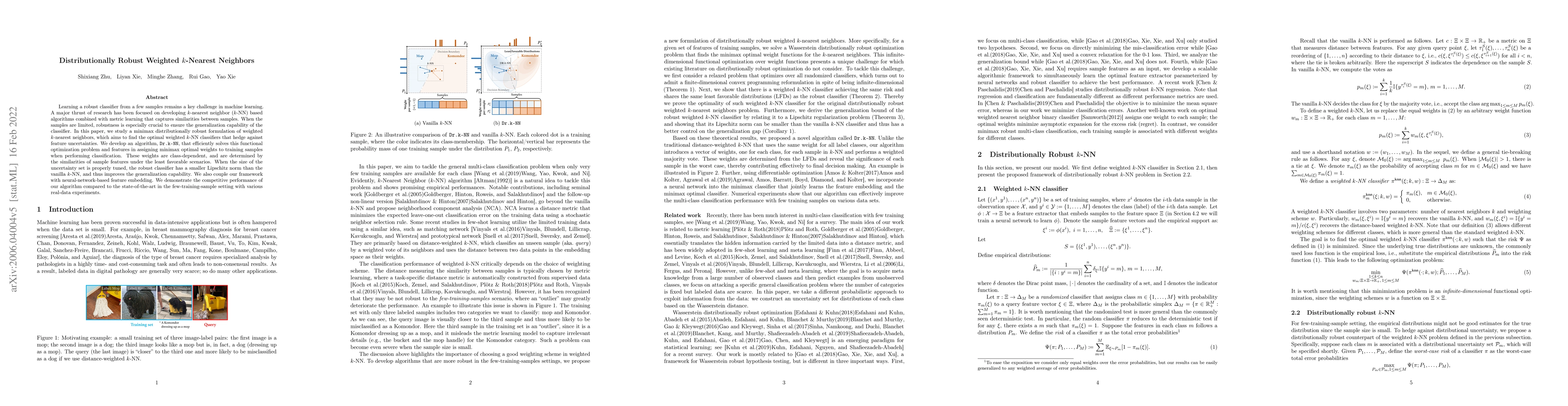 Thumbnail for Distributionally Robust Weighted $k$-Nearest Neighbors