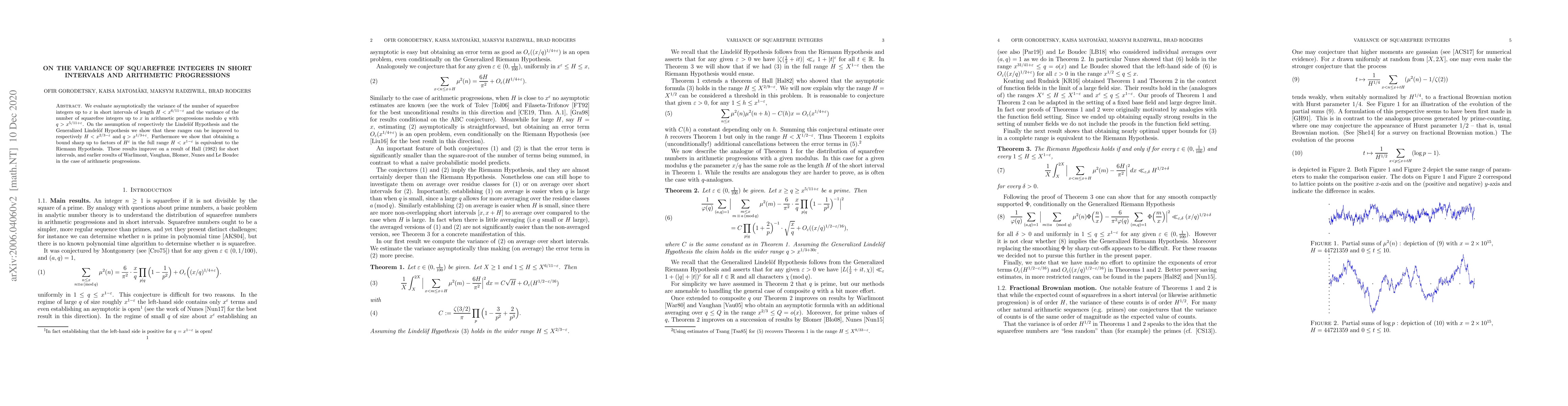 Thumbnail for On the variance of squarefree integers in short intervals and arithmetic
  progressions