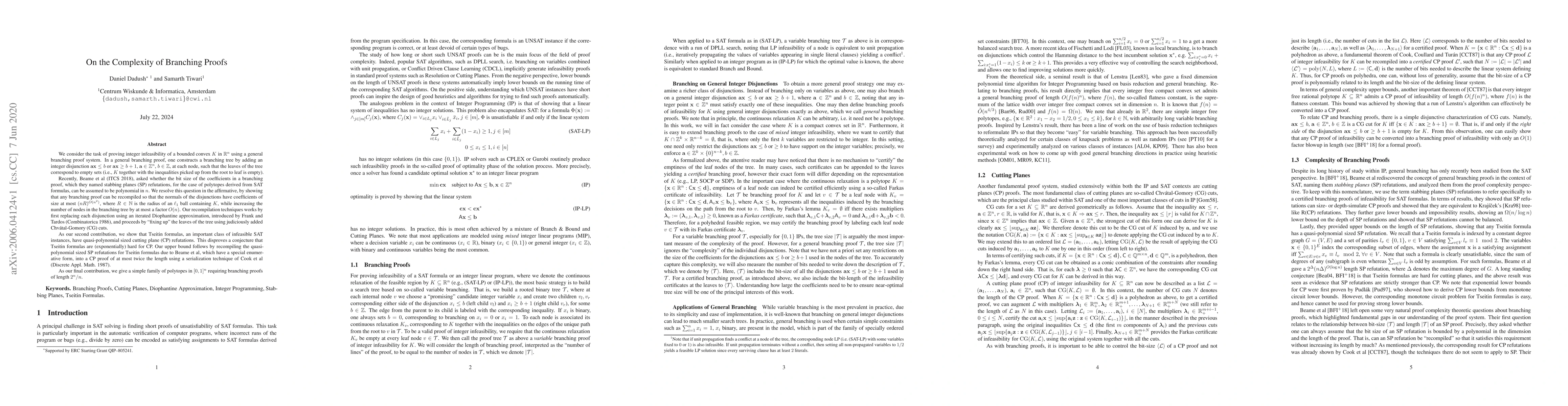 Thumbnail for On the Complexity of Branching Proofs