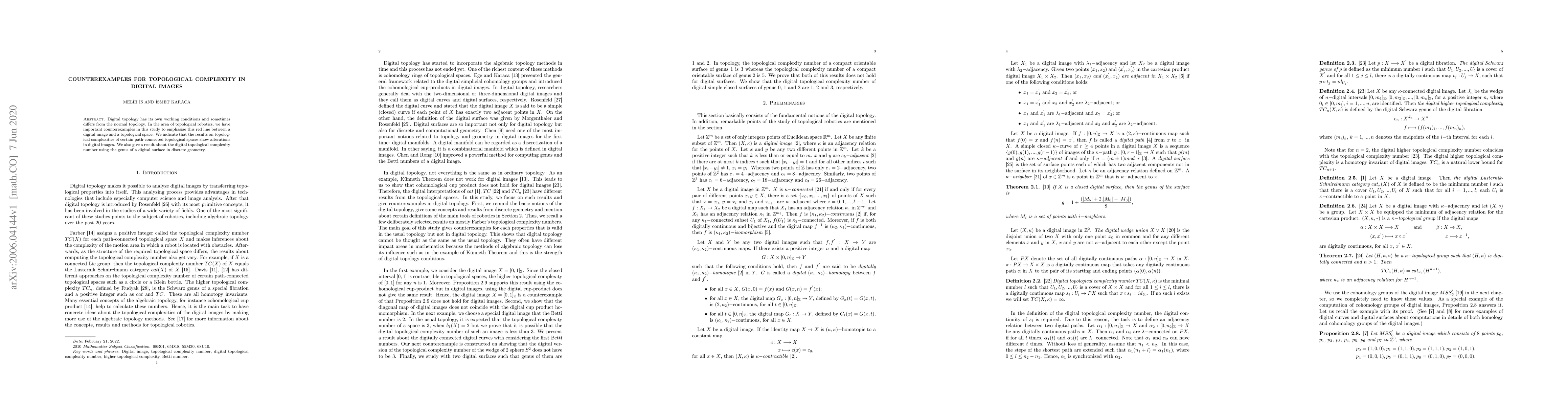 Thumbnail for Counterexamples for Topological Complexity in Digital Images