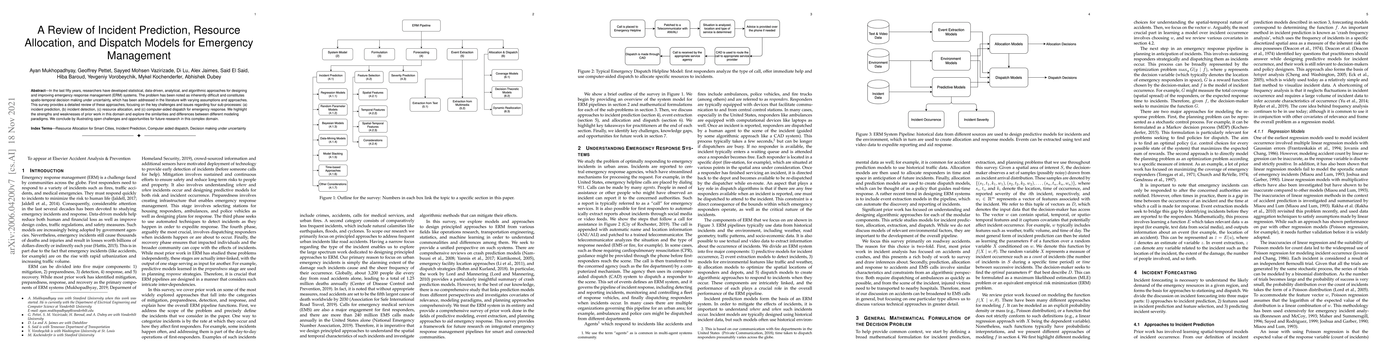 Thumbnail for A Review of Incident Prediction, Resource Allocation, and Dispatch
  Models for Emergency Management