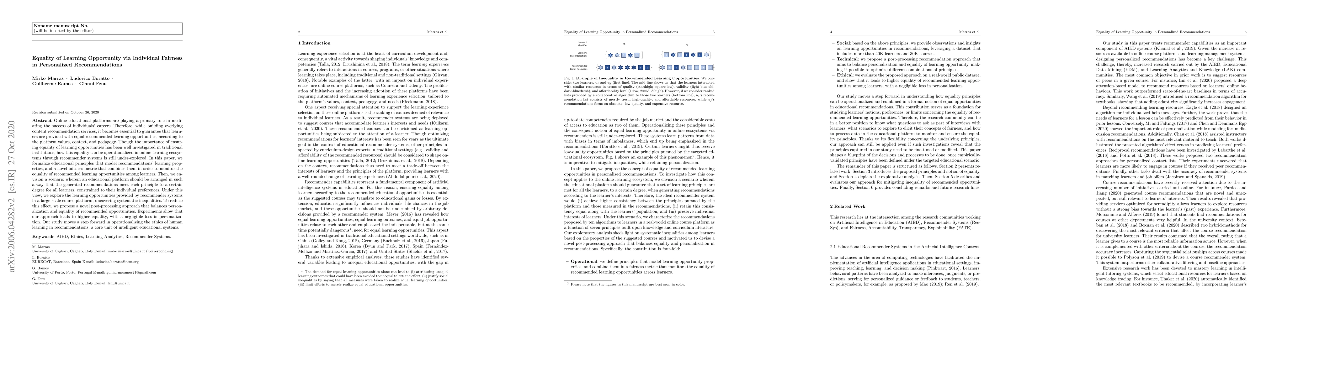 Thumbnail for Equality of Learning Opportunity via Individual Fairness in Personalized
  Recommendations