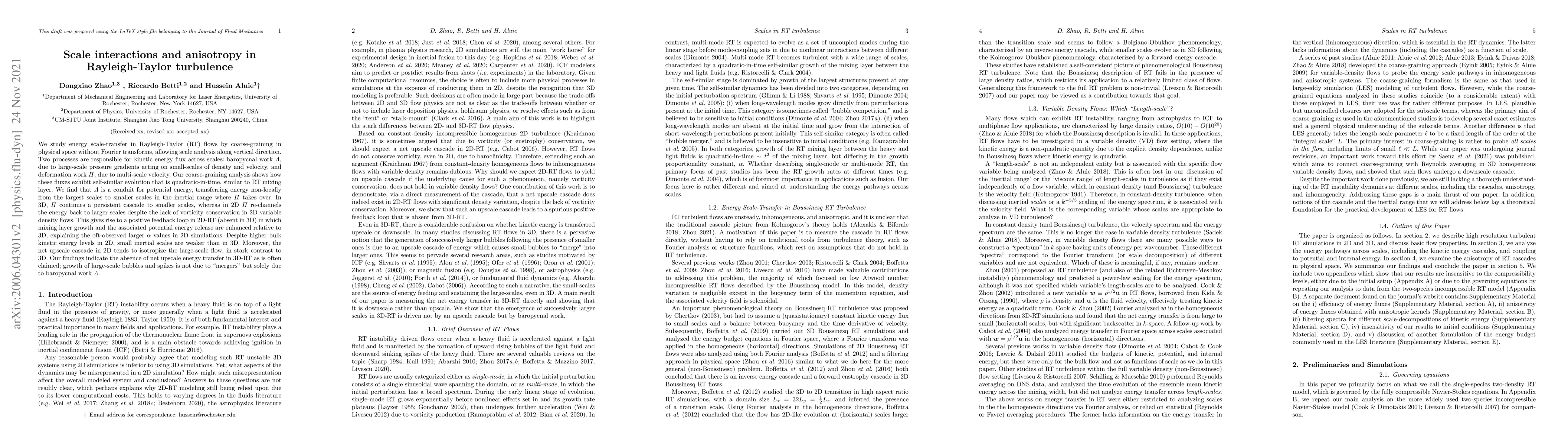 Thumbnail for Scale interactions and anisotropy in Rayleigh-Taylor turbulence
