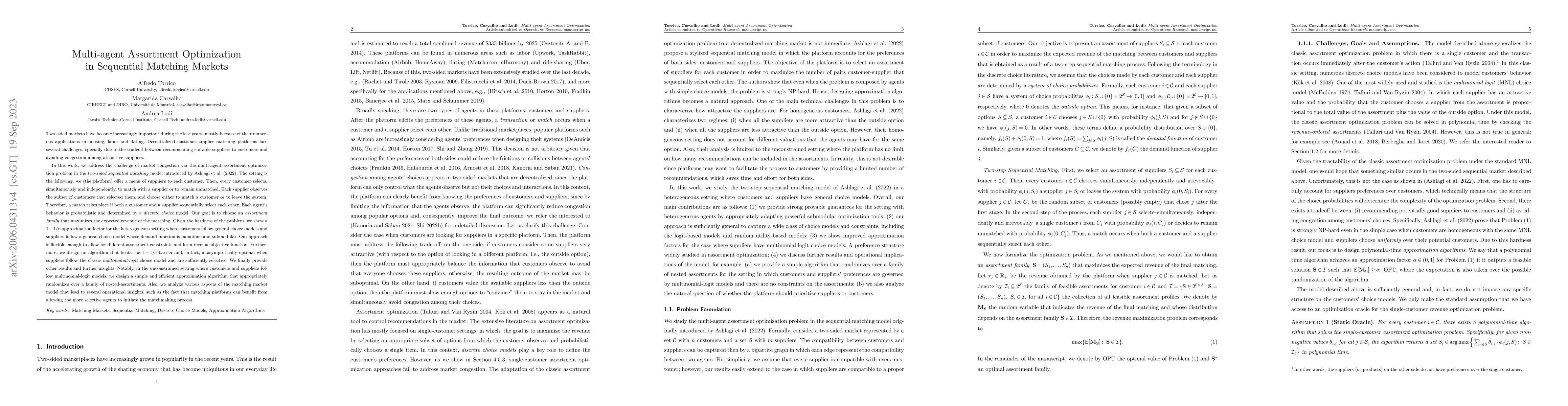 Thumbnail for Multi-agent Assortment Optimization in Sequential Matching Markets