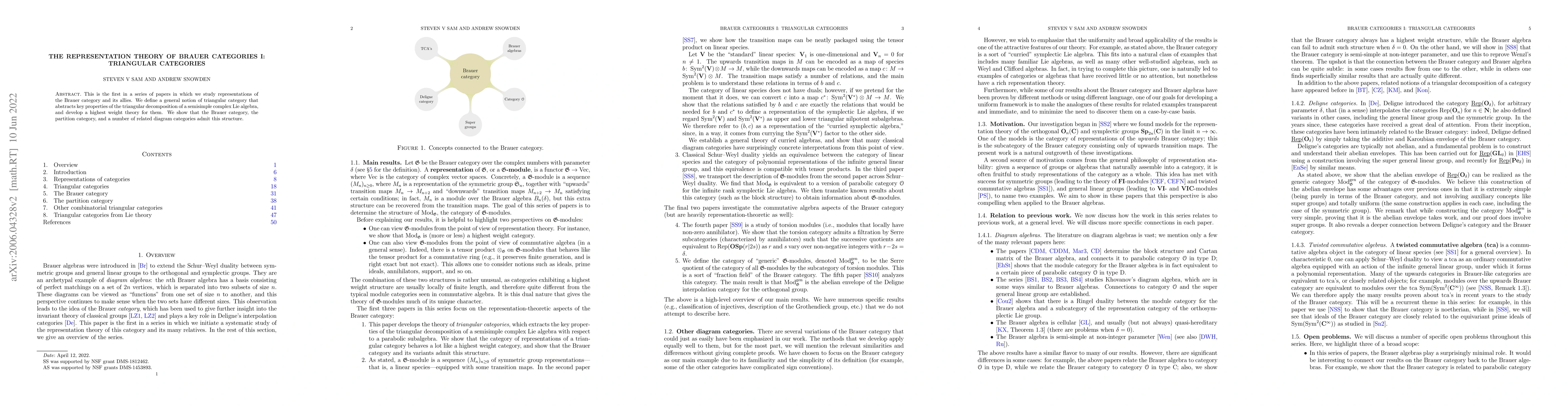 Thumbnail for The representation theory of Brauer categories I: triangular categories