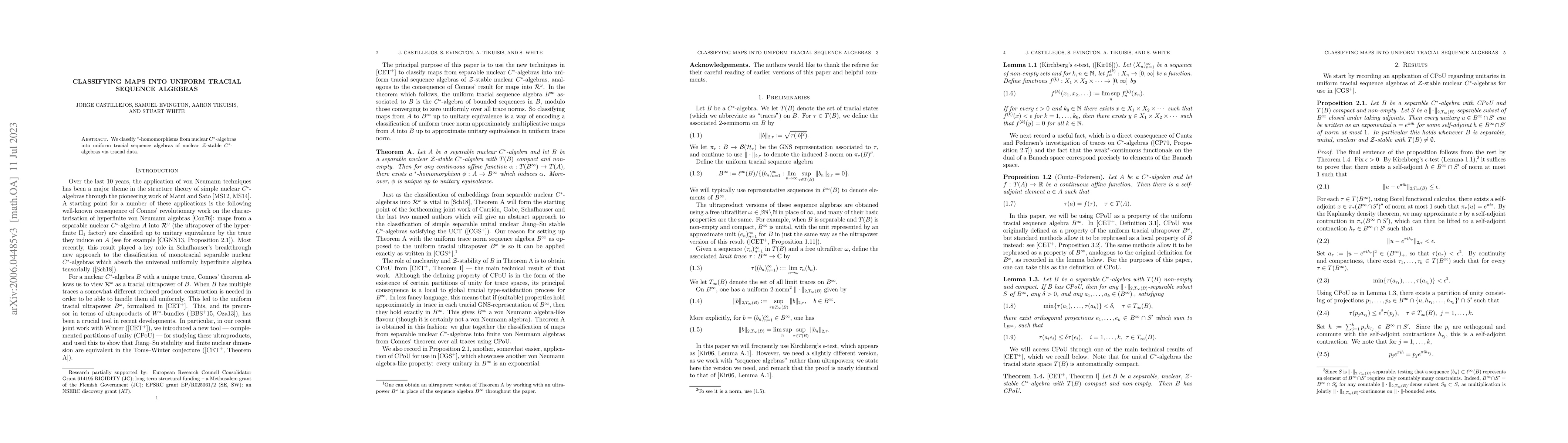 Thumbnail for Classifying maps into uniform tracial sequence algebras