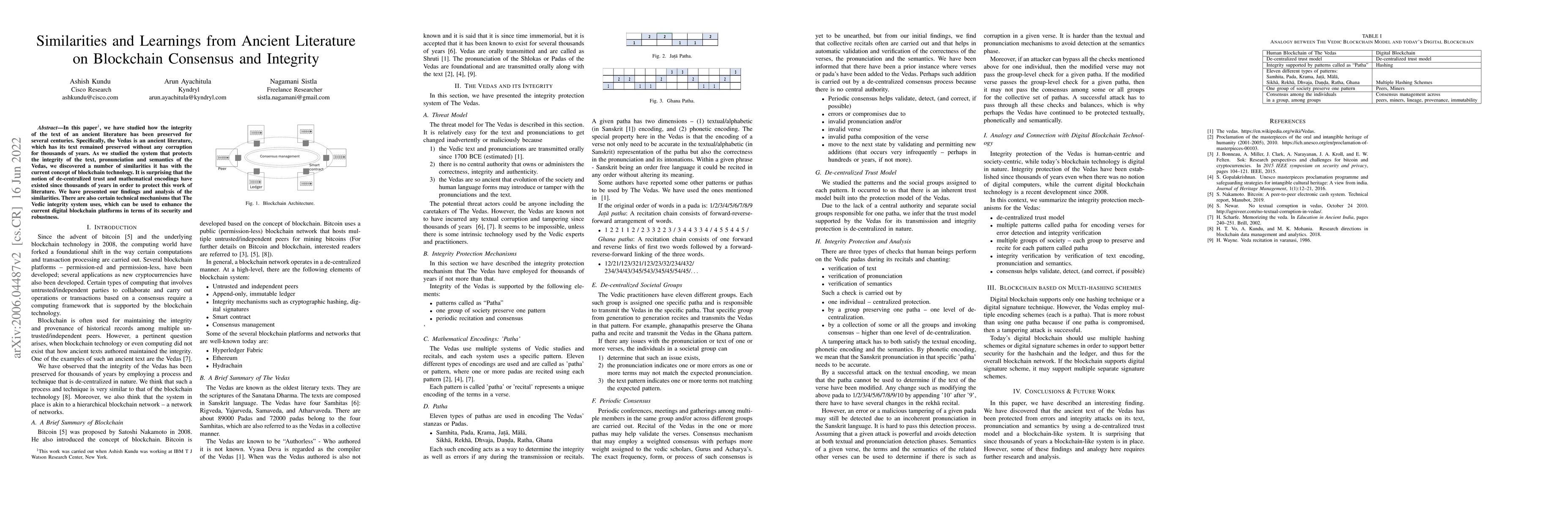 Thumbnail for Blockchain Consensus and Integrity: Similarities and Learnings from
  Ancient Literature