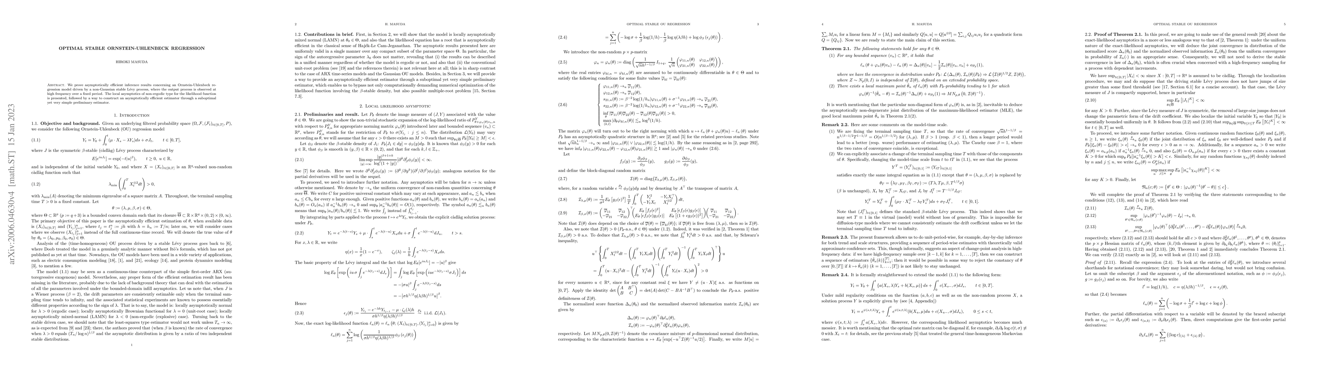 Thumbnail for Optimal stable Ornstein-Uhlenbeck regression