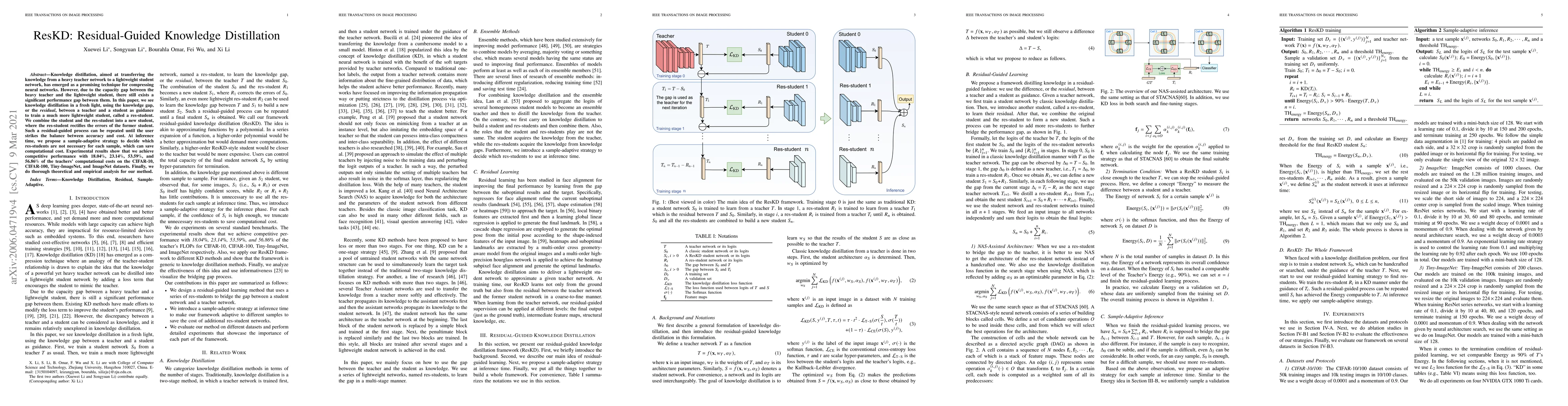 Thumbnail for ResKD: Residual-Guided Knowledge Distillation