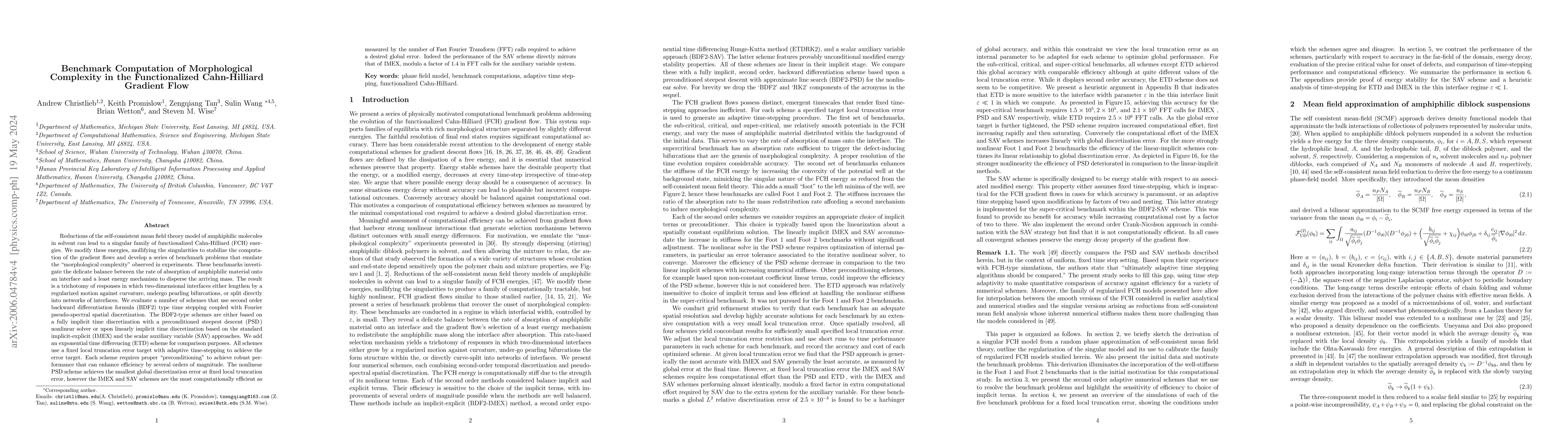 Thumbnail for Benchmark Computation of Morphological Complexity in the Functionalized
  Cahn-Hilliard Gradient Flow