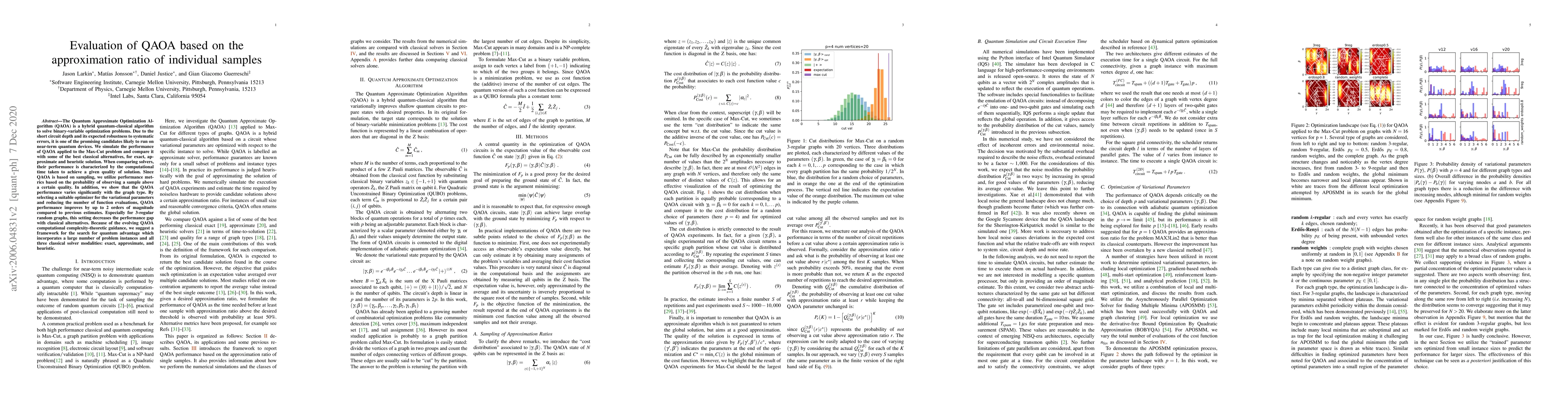 Thumbnail for Evaluation of QAOA based on the approximation ratio of individual
  samples