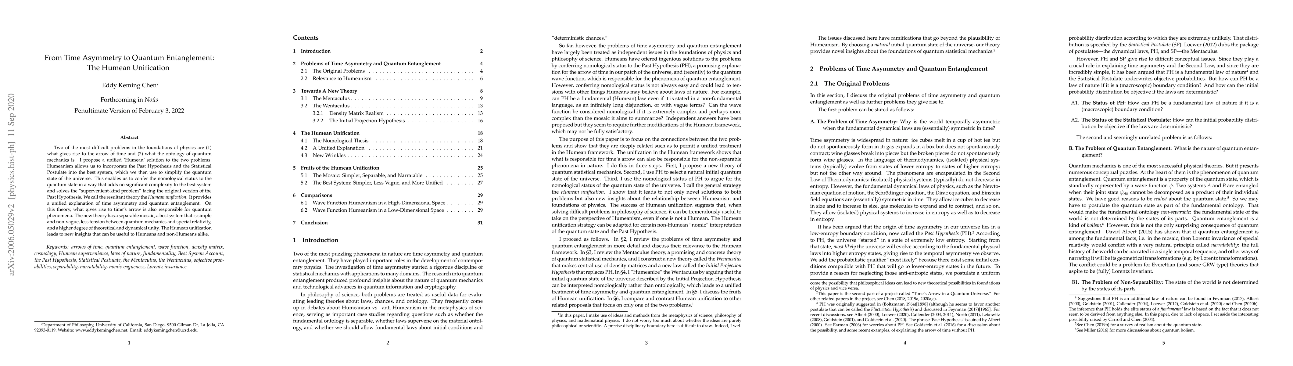 Thumbnail for From Time Asymmetry to Quantum Entanglement: The Humean Unification