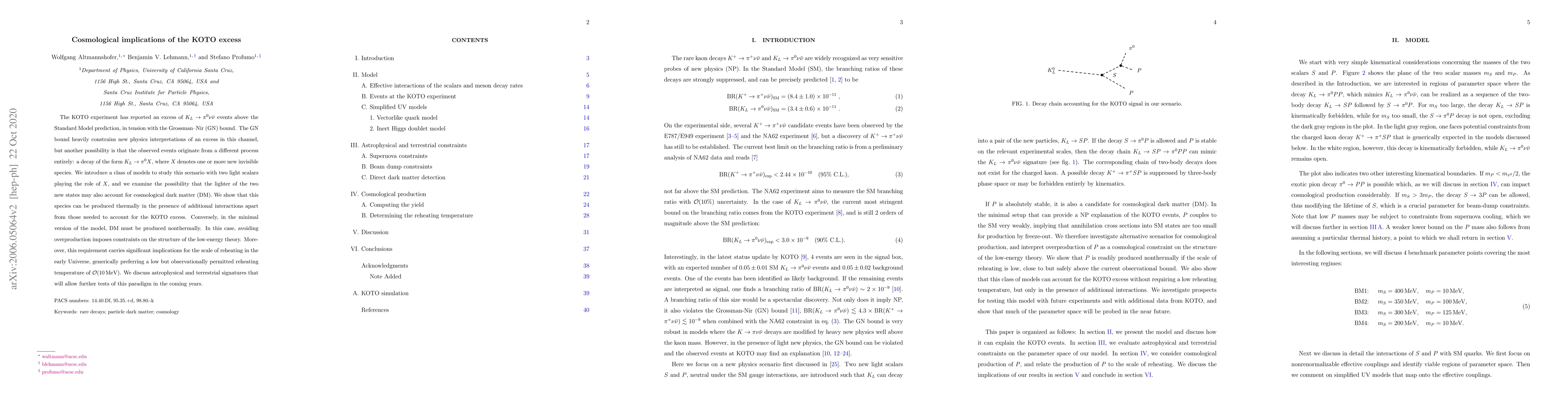 Thumbnail for Cosmological implications of the KOTO excess