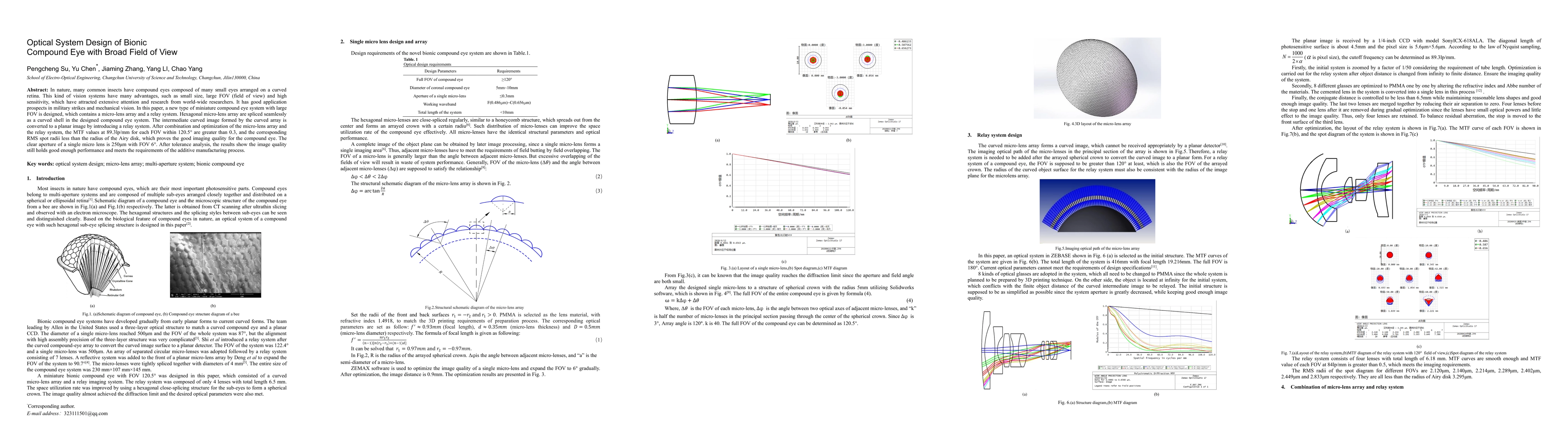 Thumbnail for Optical System Design of Bionic Compound Eye with Broad Field of View