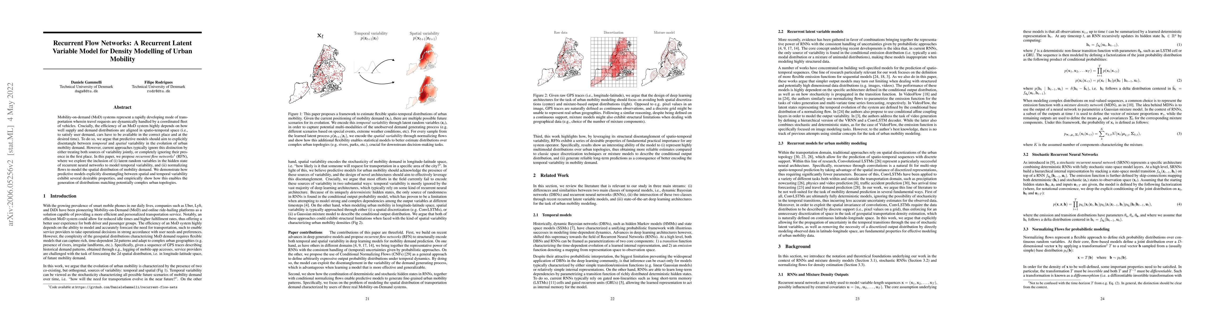 Thumbnail for Recurrent Flow Networks: A Recurrent Latent Variable Model for Density
  Modelling of Urban Mobility