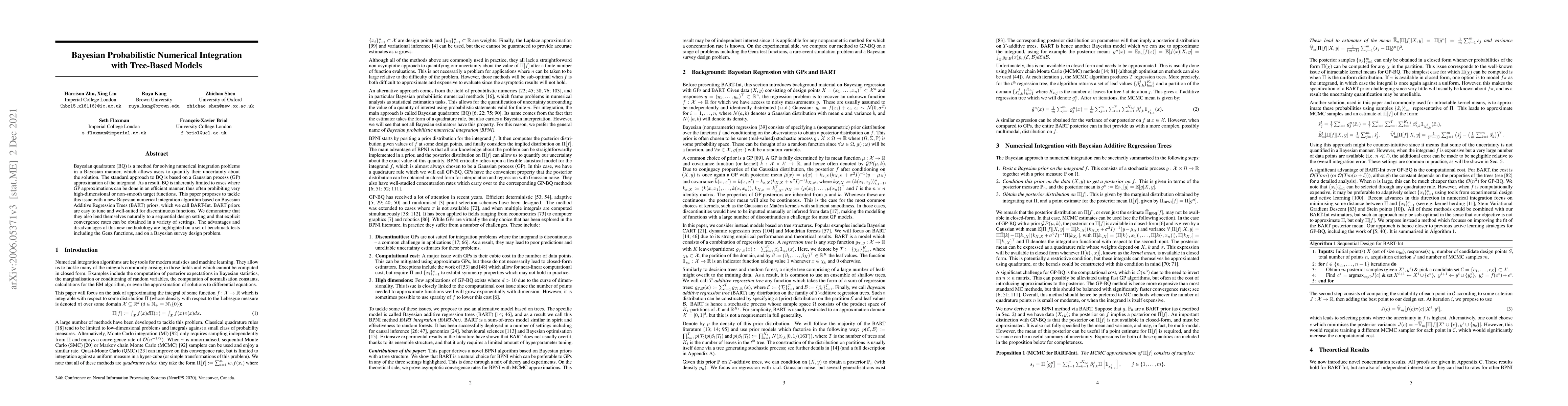 Thumbnail for Bayesian Probabilistic Numerical Integration with Tree-Based Models