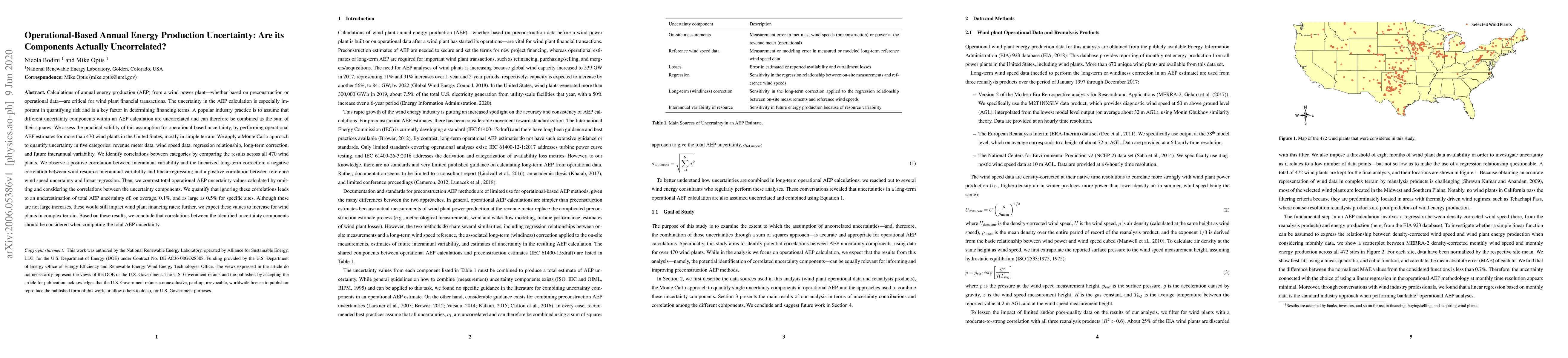 Thumbnail for Operational-Based Annual Energy Production Uncertainty: Are its
  Components Actually Uncorrelated?