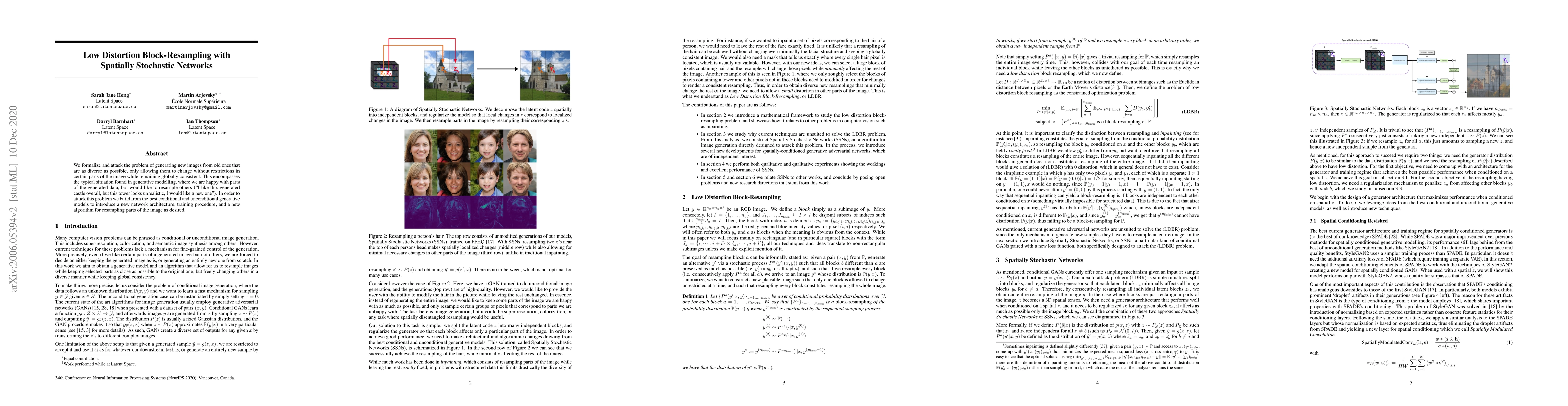 Thumbnail for Low Distortion Block-Resampling with Spatially Stochastic Networks