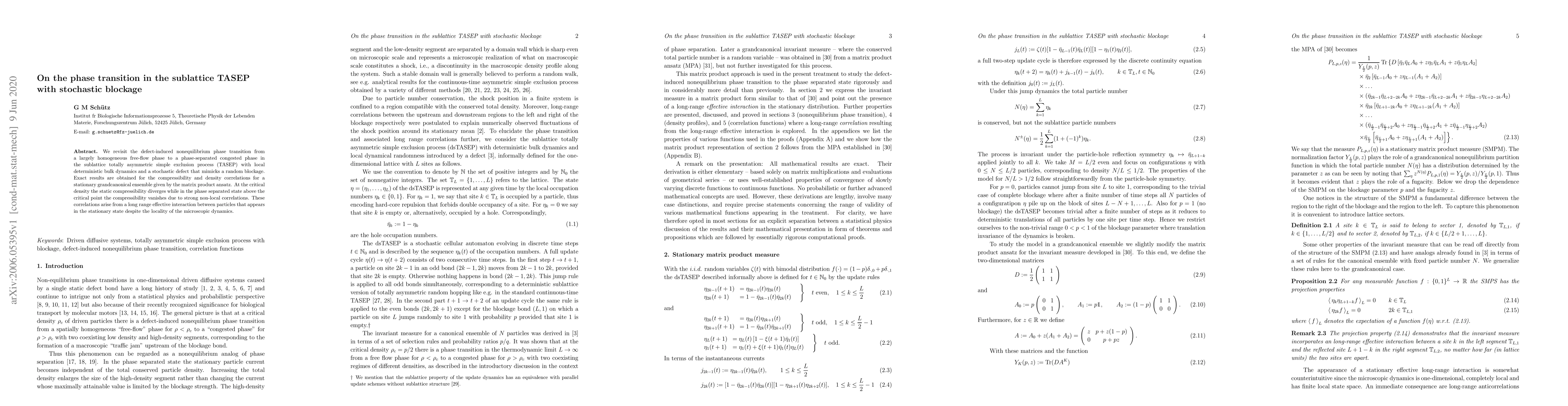 Thumbnail for On the phase transition in the sublattice TASEP with stochastic blockage