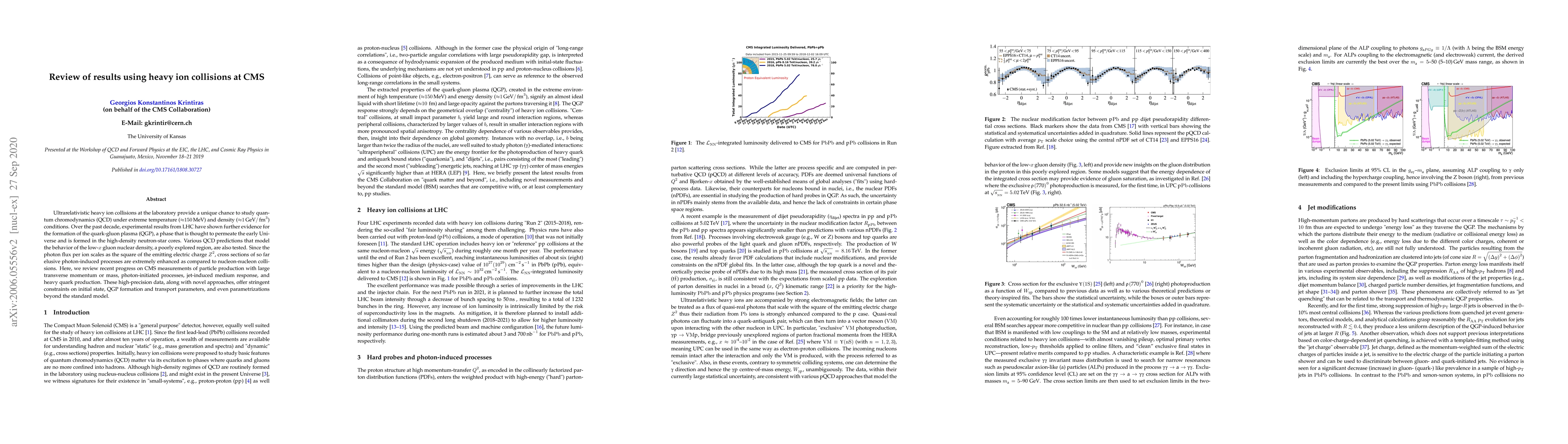 Thumbnail for Review of results using heavy ion collisions at CMS