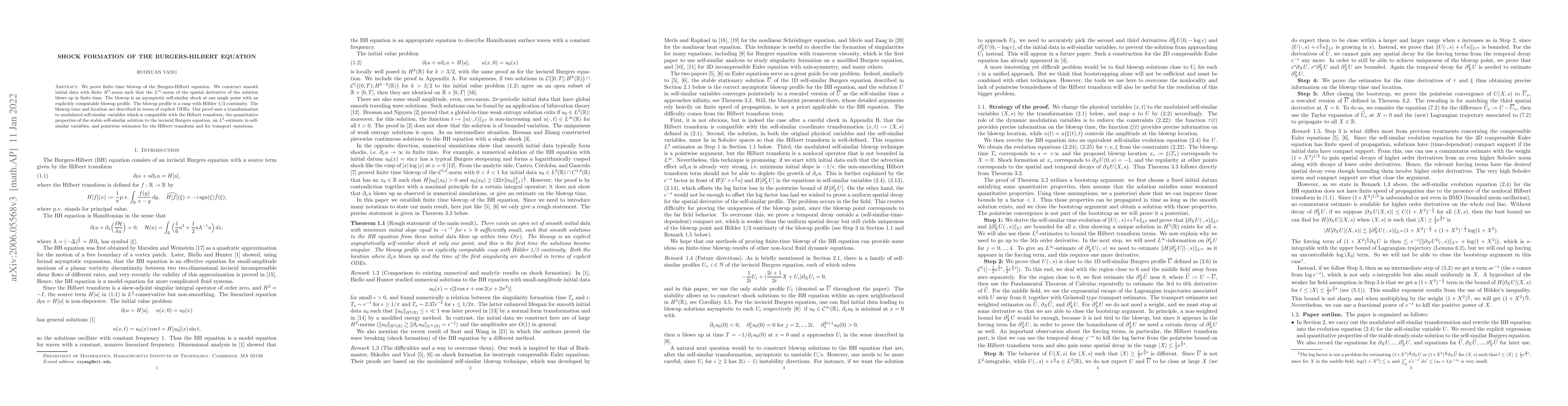 Thumbnail for Shock formation for the Burgers-Hilbert equation